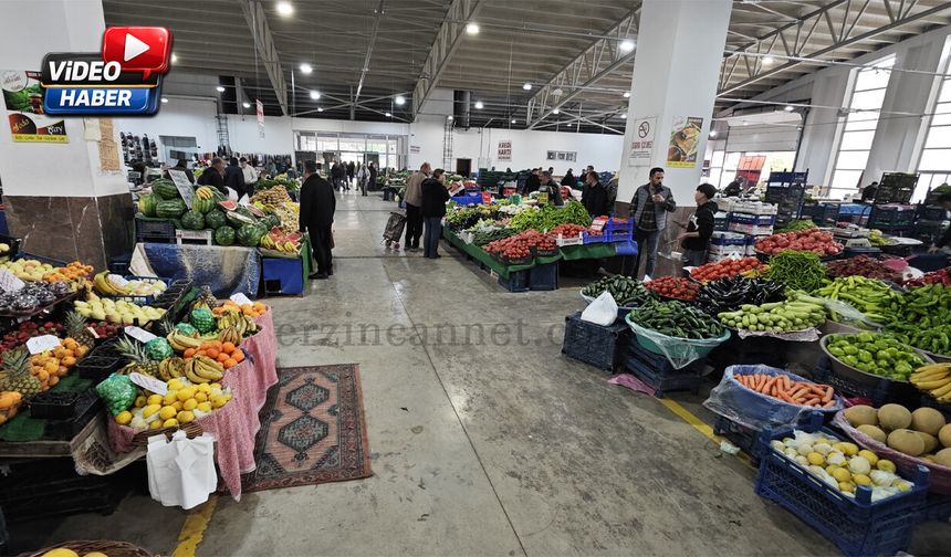 Erzincan Pazar tezgahlarında ürün fiyatları