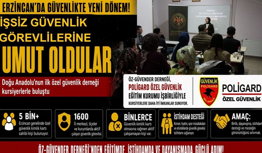 Erzincan’da Güvenlikte Yeni Dönem! İşsiz Özel Güvenlik Görevlilerine Umut Oldular
