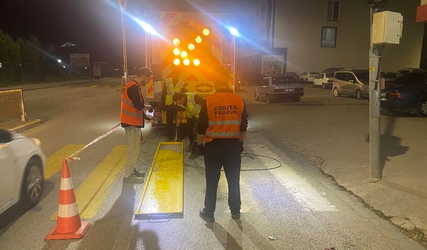 Erzincan'da yaya güvenliği için gece mesaisi