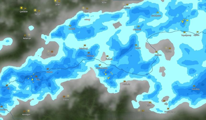 Erzincan'a meteorolojiden sağanak uyarısı