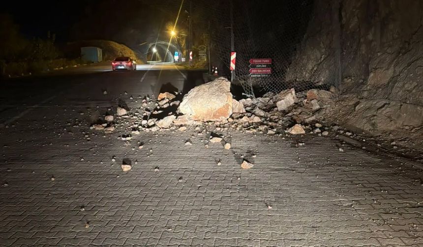 Erzincan'ın Tarihi Yolunda Kayalar Düştü, Ekipler Seferber Oldu