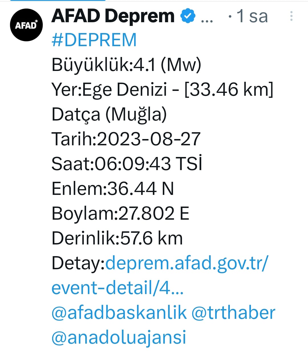 muğla deprem