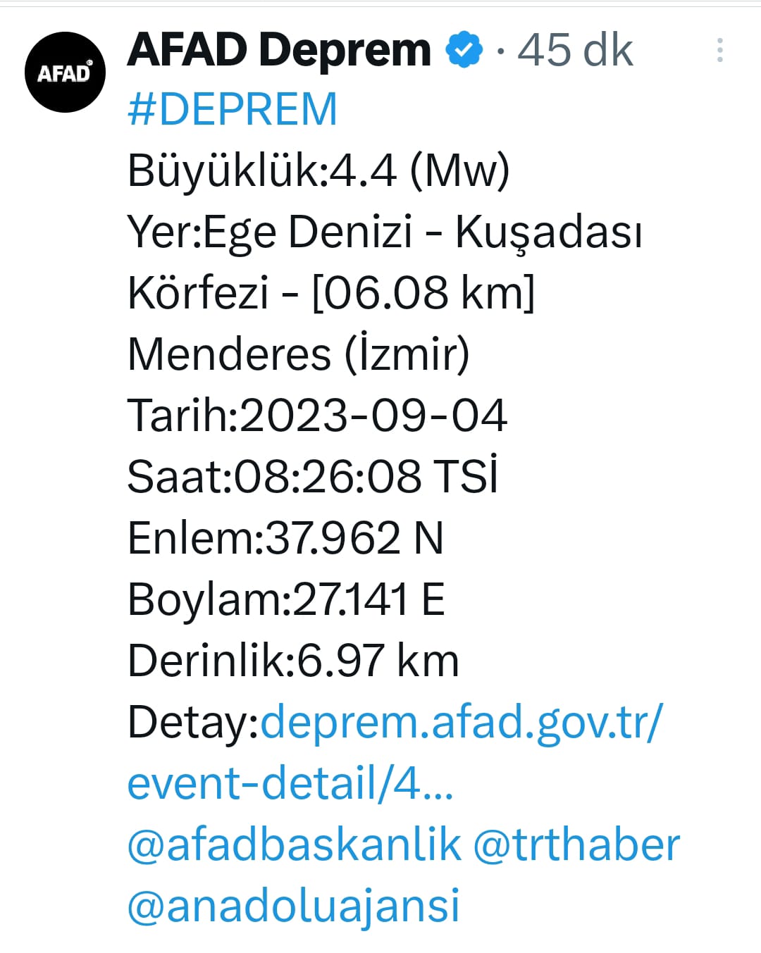 izmirde deprem