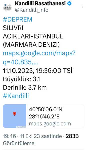 İstanbul deprem