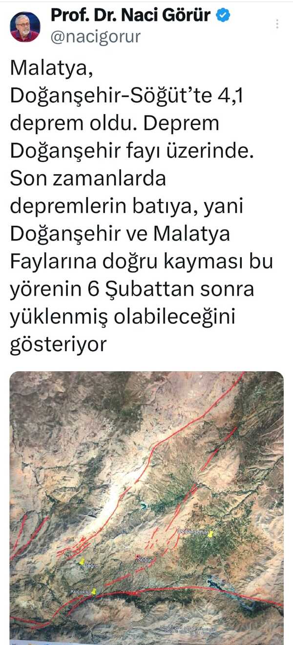 Naci Görür Malatya Depremi Şuba