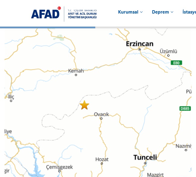 Tunceli Deprem