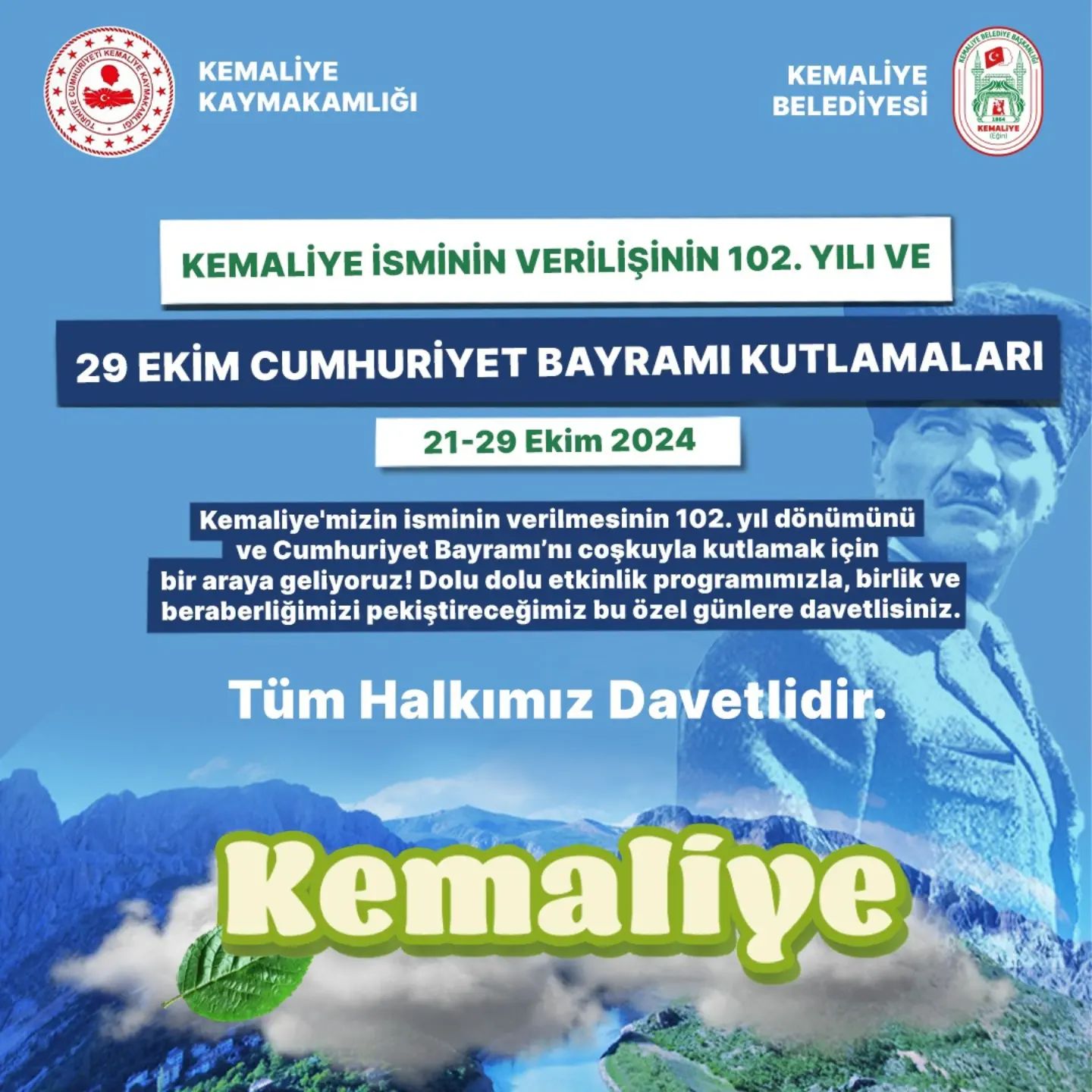 Kemaliye Cumhuriyet Bayramı Etkinlikleri