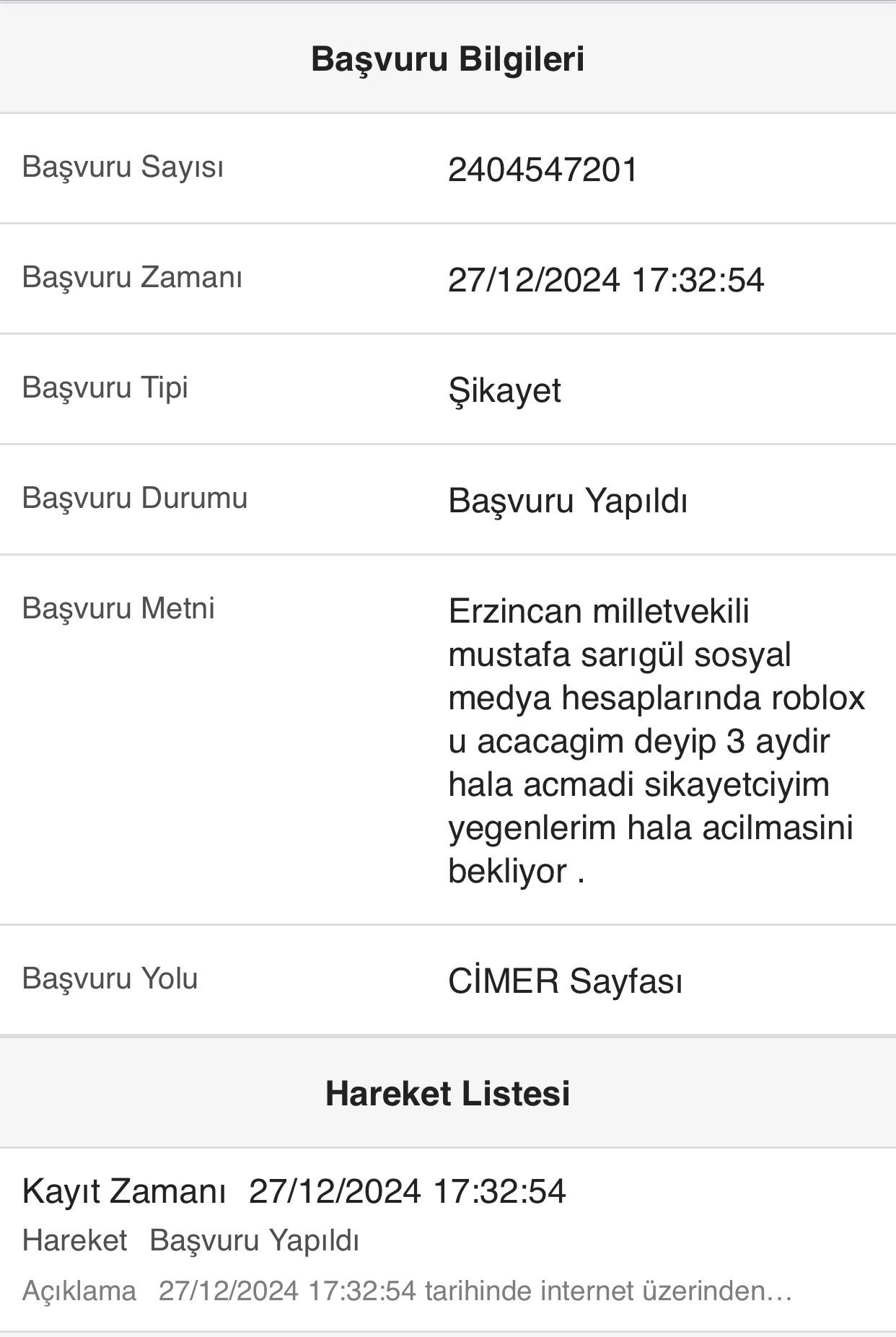 Mustafa Sarıgül Şikayet