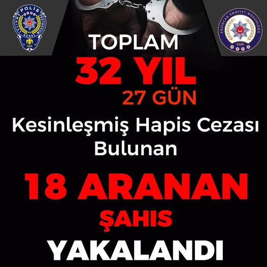 18 Aranan Şahıs Yakalandı