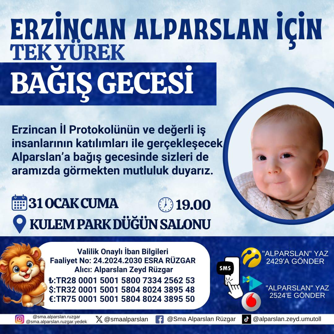 Erzincan Alparslan İçin Tek Yürek Bağış Gecesi