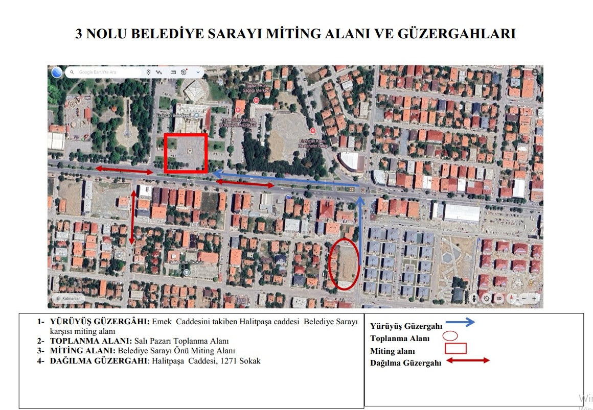 Toplantı Ve Yürüyüş Güzergahları 1 Erzincan