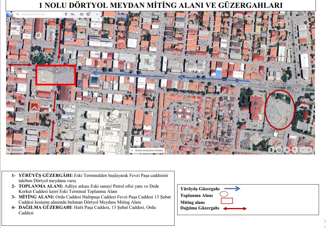 Toplantı Ve Yürüyüş Güzergahları 2 Erzincan