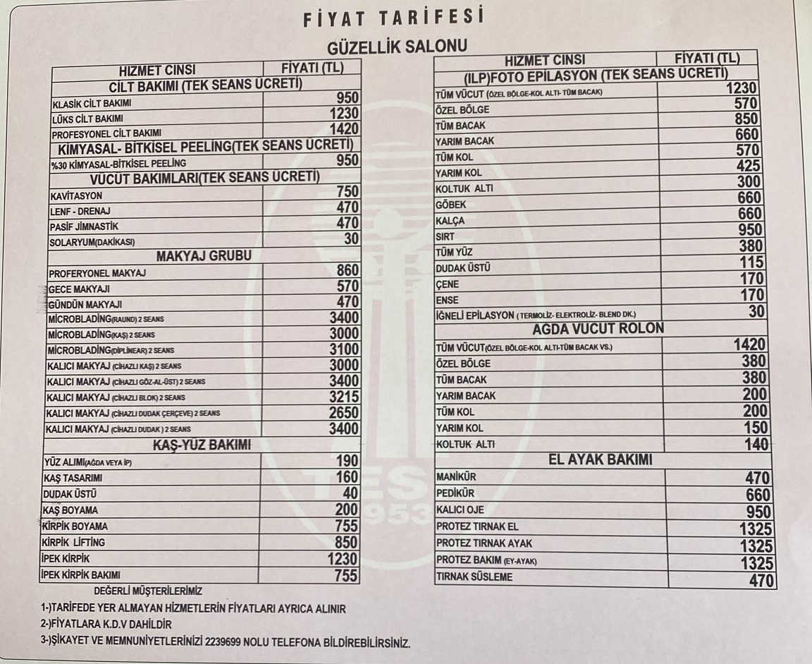 Berberleri 2025 Yılının Fiyat Tarifesini Yayınladı (2)