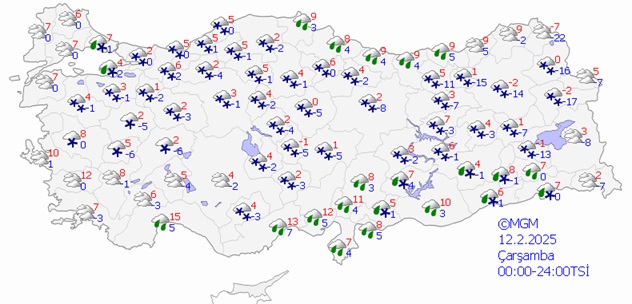 Çarşamba Kar Uyarısı 2