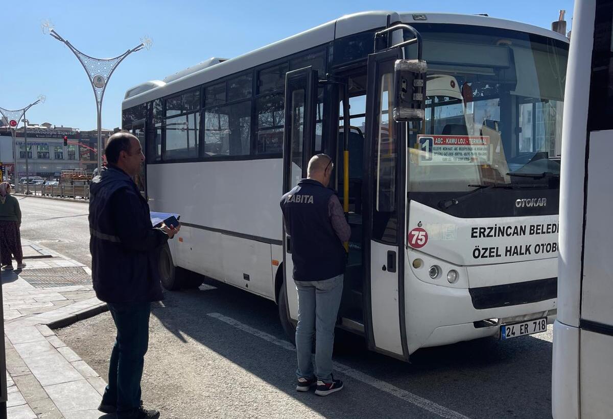 Erzincan’da Halk Otobüslerine Zabıta Denetimi