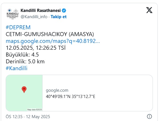 Amasya Deprem 1