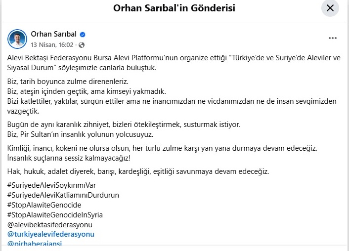 Chp Bursa Milletvekili Orhan Sarıbal Paylaşımı (2)