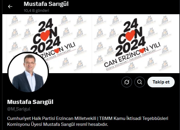 Sarıgül Sosyal Medya Hesabı Resmi