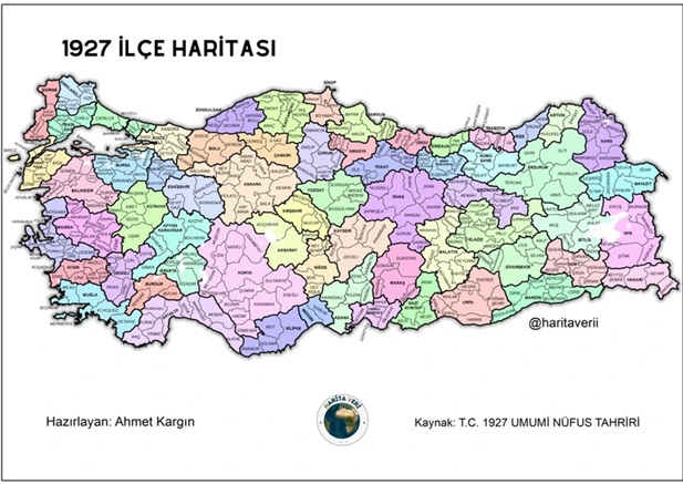 1927 Ilçe Haritası