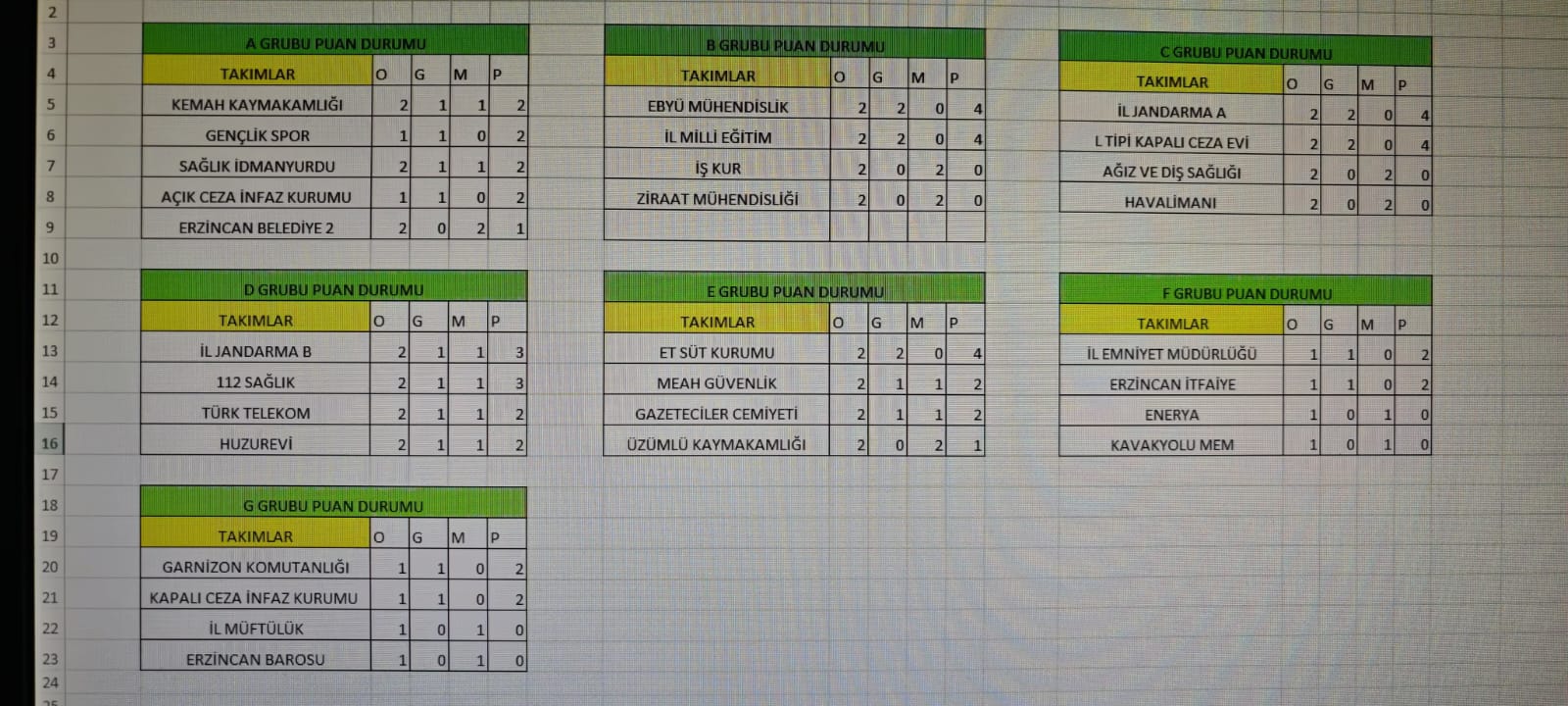 Voleybol Puan Durumu
