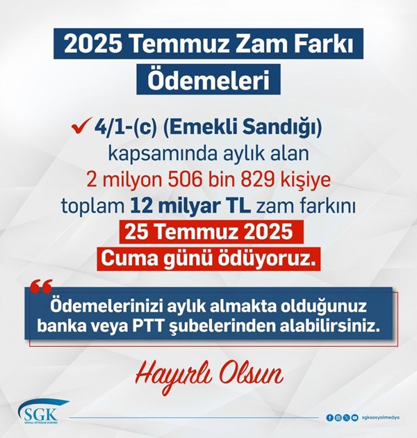 Emekli Maaş Farkı Ödeme