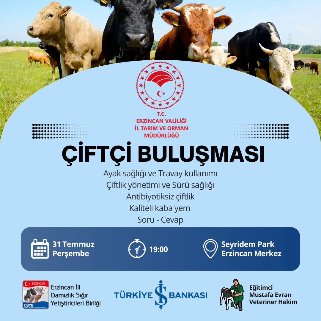 Erzincan’da Çiftçi Buluşması Gerçekleşecek