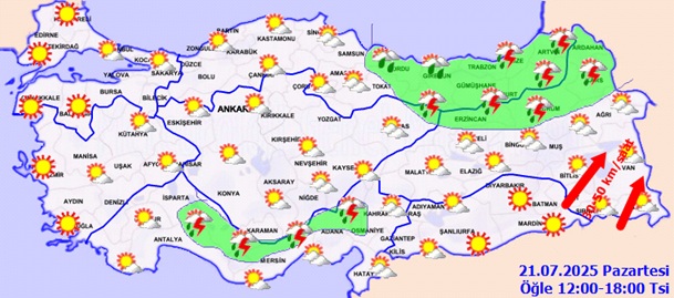 Yağış Uyarısı 21.07