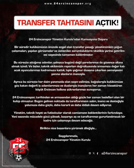 24 Erzincanspor Transfer