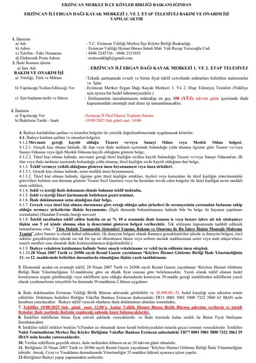 Erdan Kayak Merkez Telesiyej Ihalesi 3