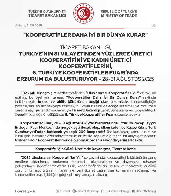 Erzincan’daki Kooperatif Ürünleri