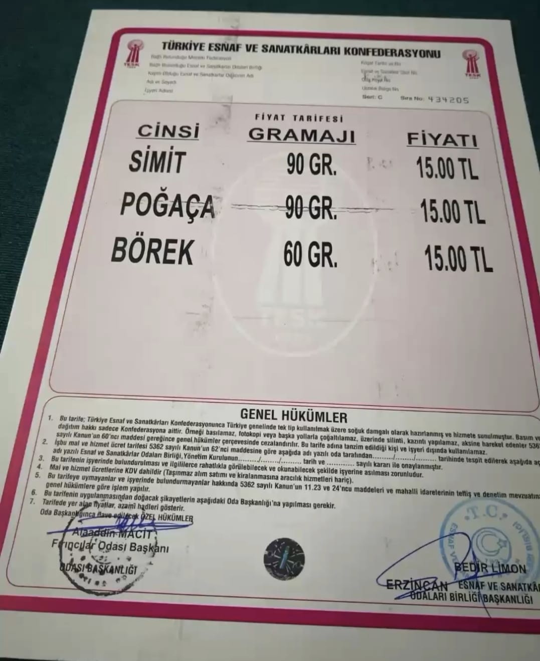 Ekmek Zam Poğaça, Simit