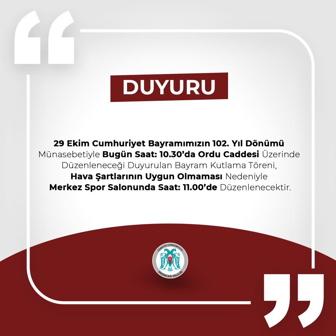 Cumhuriyet Bayramı Erteleme