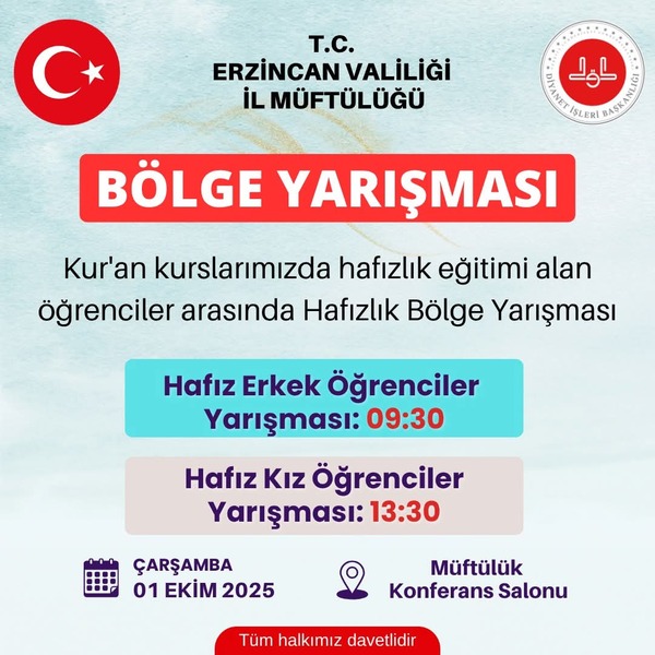 Hafızlık Bölge Yarışması Erzincan