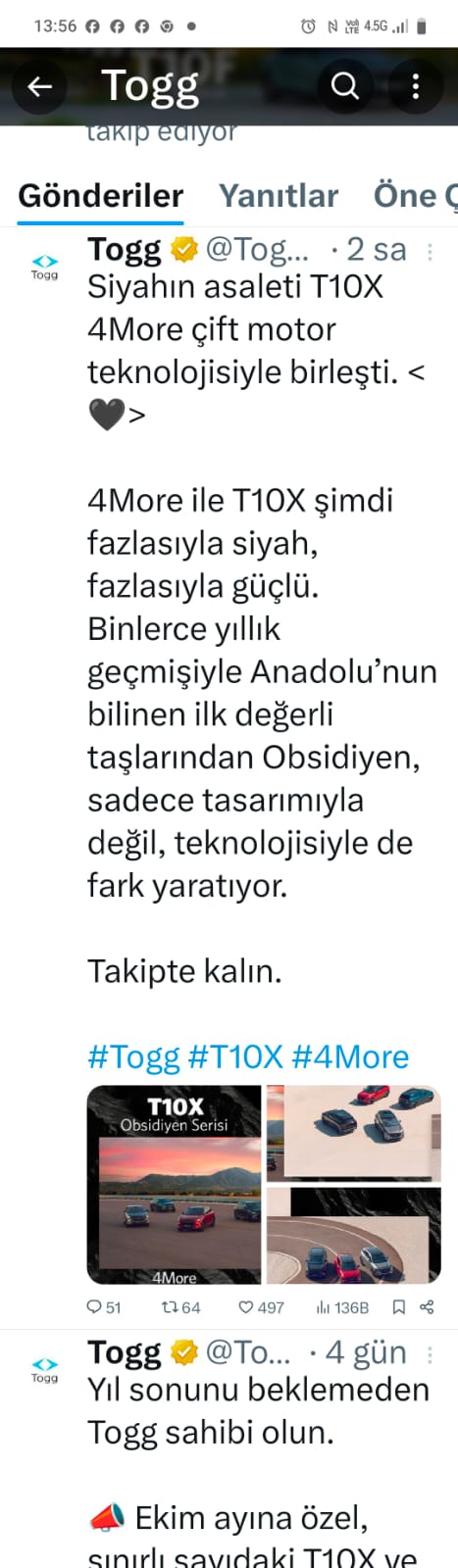 Togg'dan Dikkat Çeken Paylaşım T10X 4X4 Modeli Için Duyuru! 2