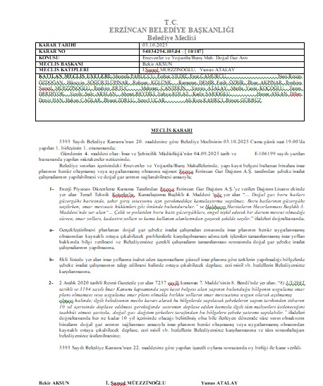 Erzincan'da Iki Mahalleye Doğalgaz Geliyor