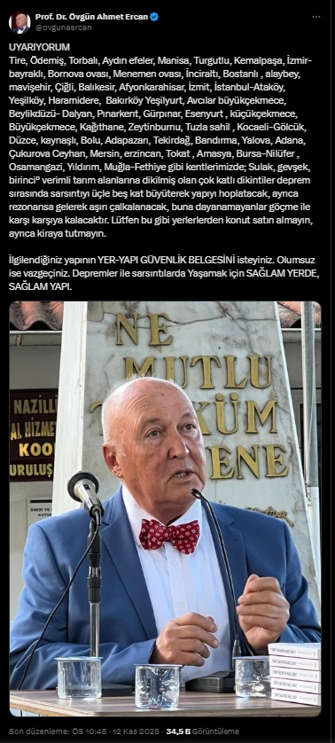 Prof. Dr. Övgün Ahmet Ercan Uyarı