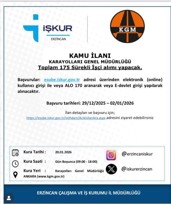 Karayolları Işçi Alımı