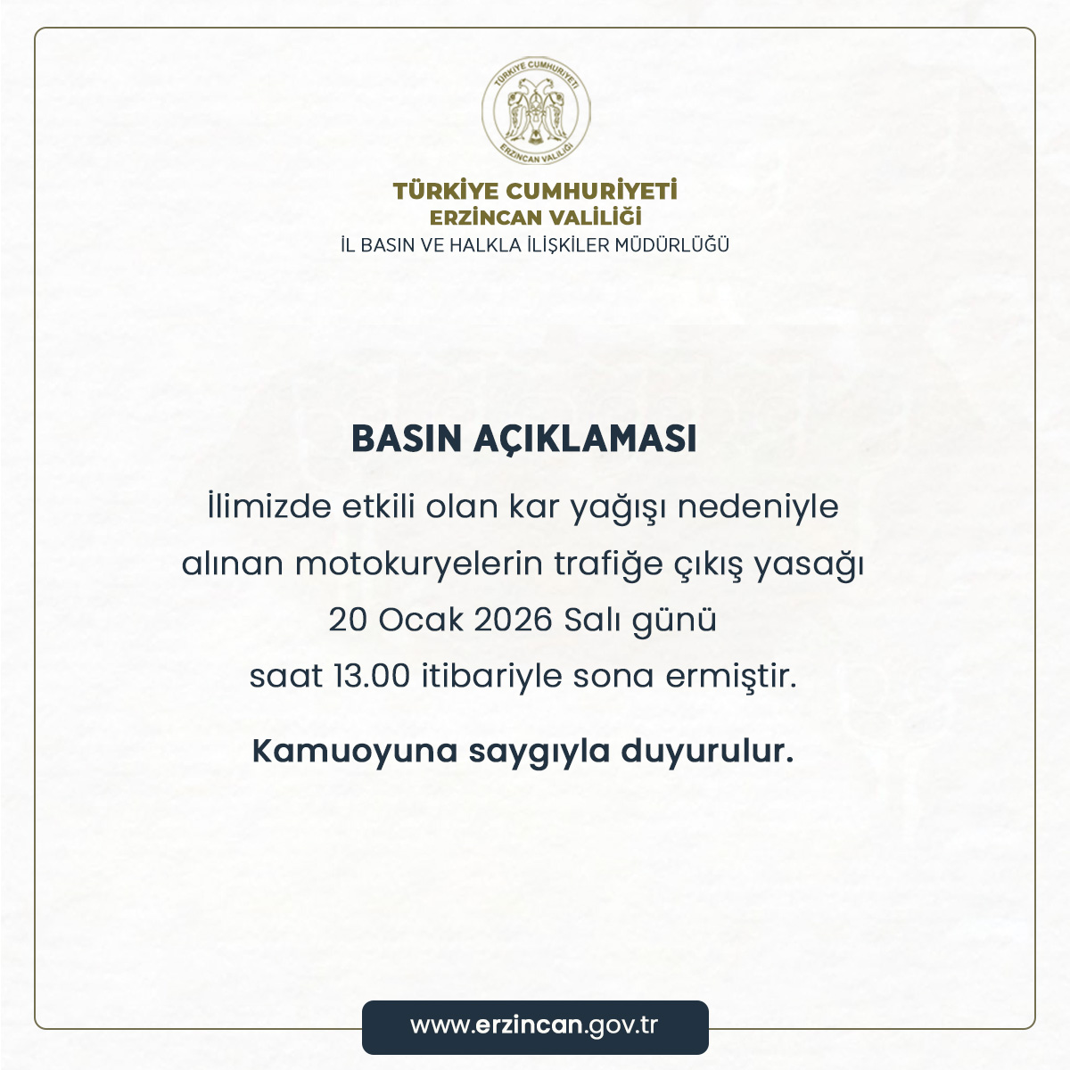 Valilik basın açıklaması