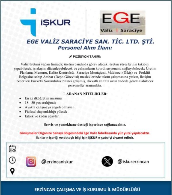 Ege Valiz Işçi Alımı