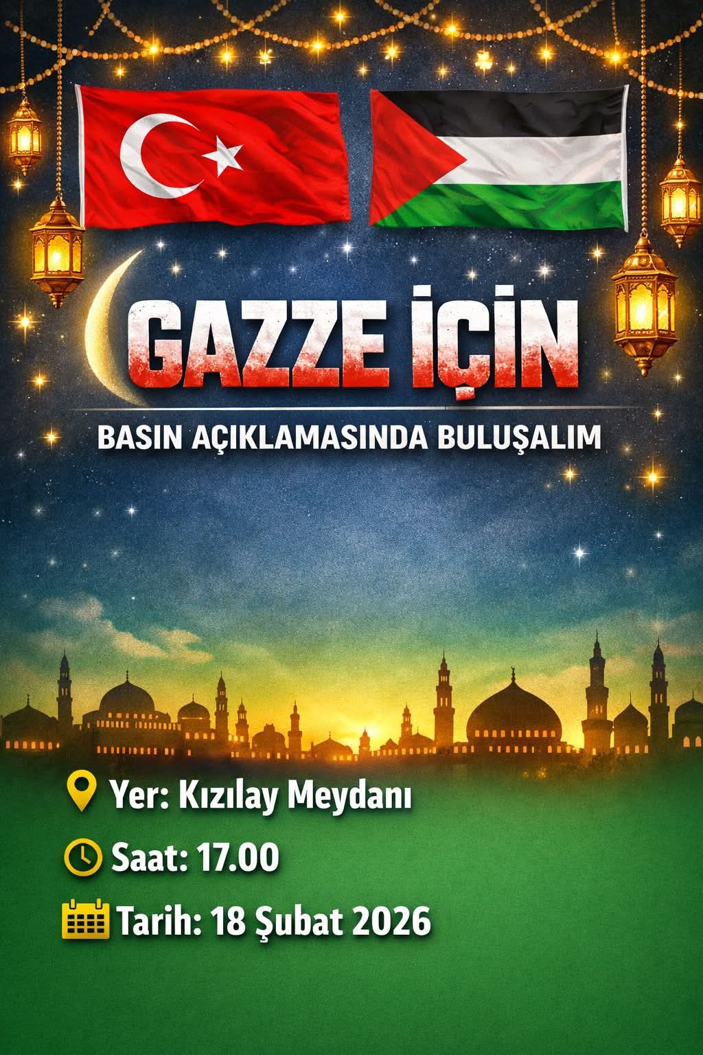 Erzincan’da Filistin İçin Tek Yürek Çağrısı