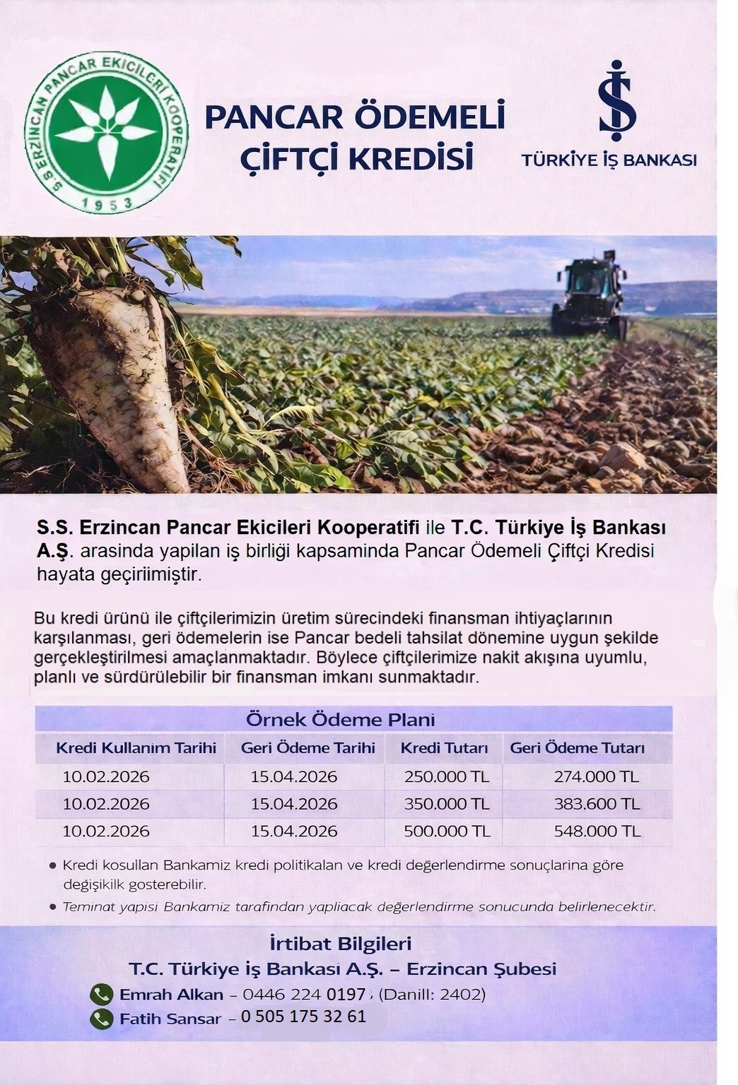 Pancar Üreticisine Kredi (1)