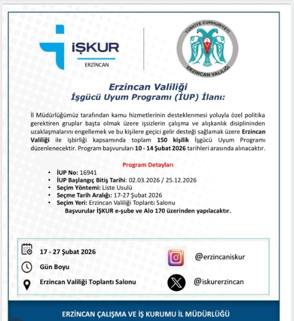 Valilik Işkur Eleman Alımı