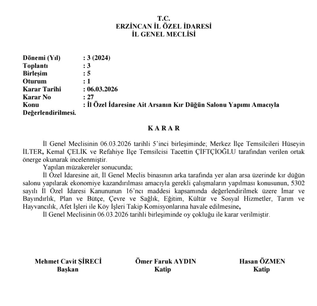İl Özel İdaresi Düğün Salonu Tartışması: Karar Oy Çokluğuyla Geçti!