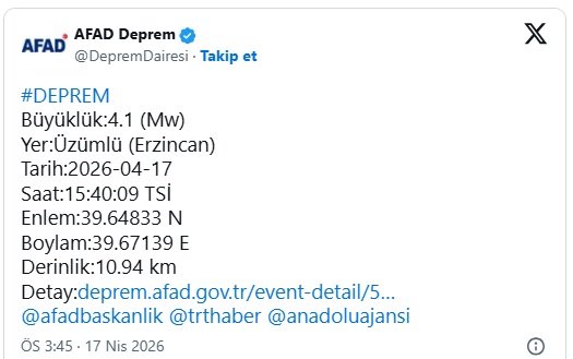Deprem Erz Üzümlü