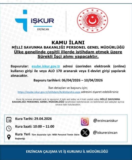 Işkur Msb Işçi Alımı