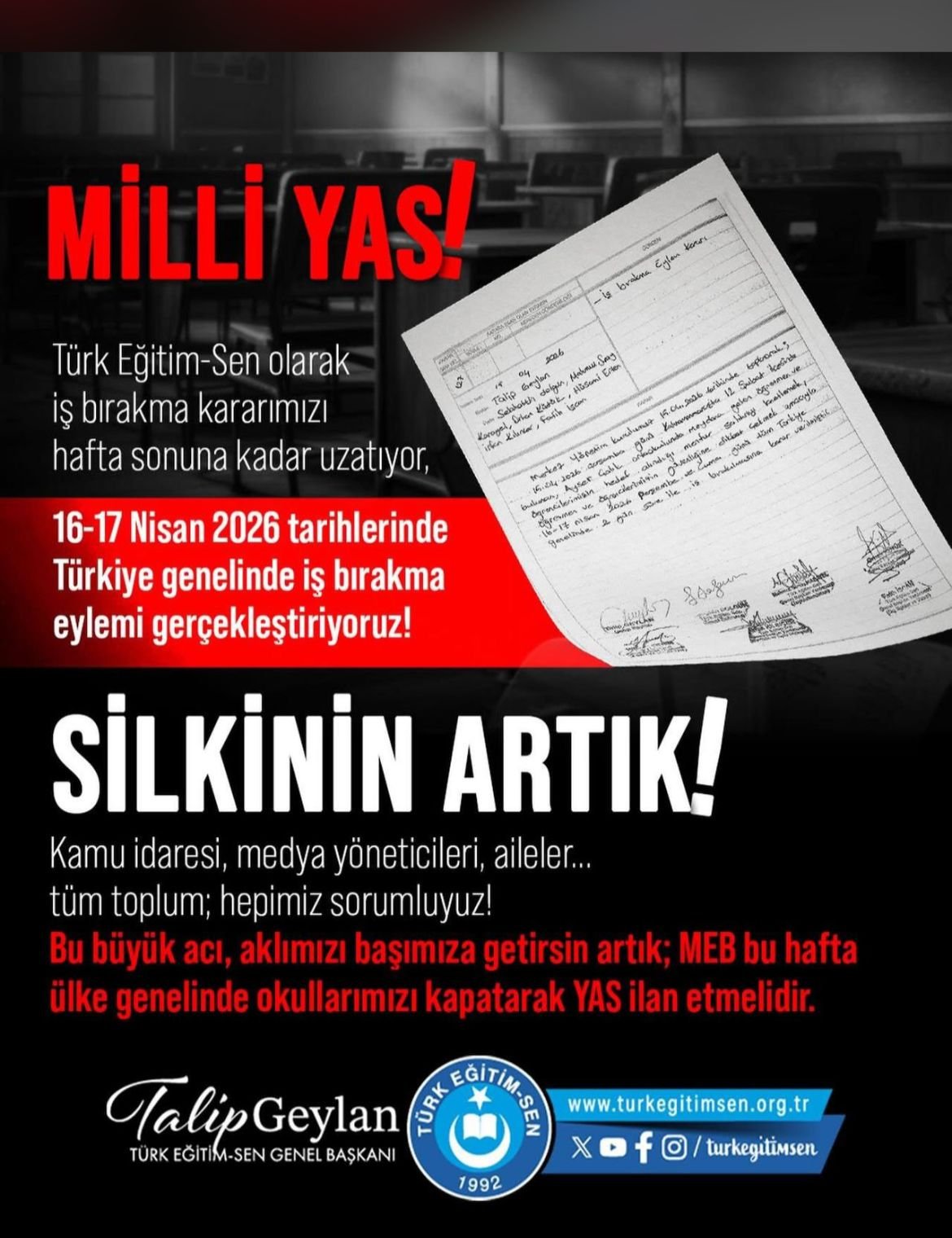 Okullar Kapansın Çağrısı! Eğitimde Kritik 48 Saat