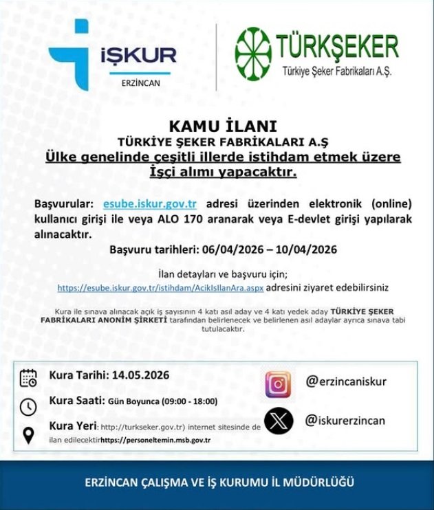 Şeker Işçi Alımı