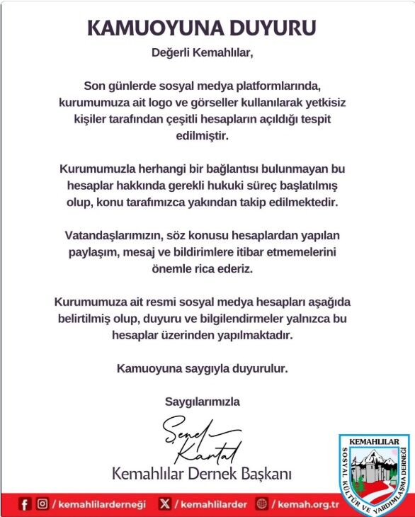 Kemahlılar Duyuru