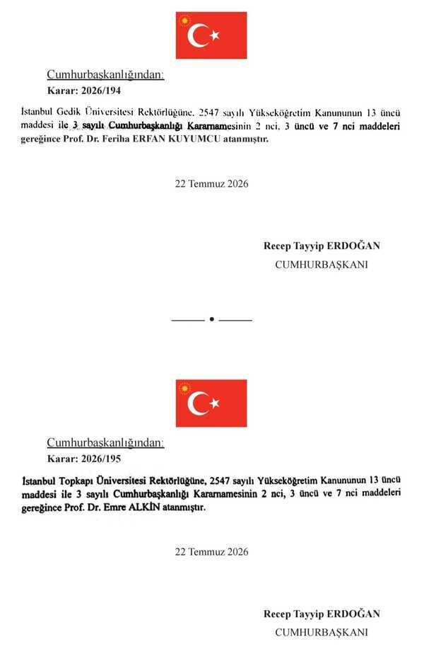 8 Üniversiteye Rektör Atandı 2