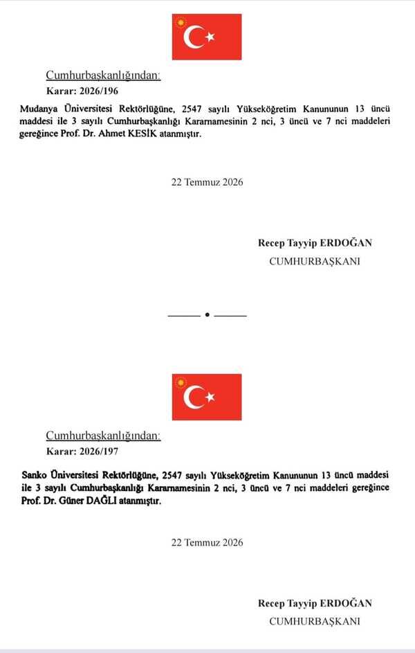 8 Üniversiteye Rektör Atandı 3